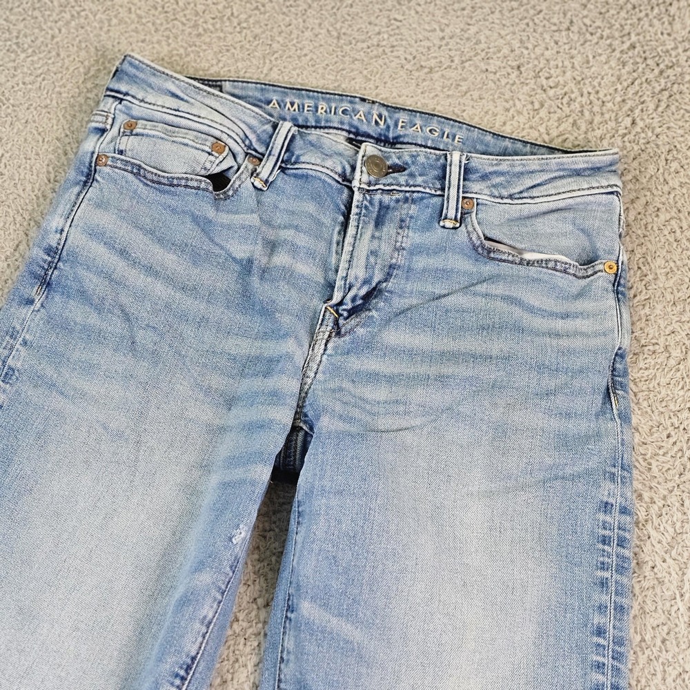 American Eagle Airflex+ Jeans Mens 30x34 Blue Light Wash Slim Straight Denim
